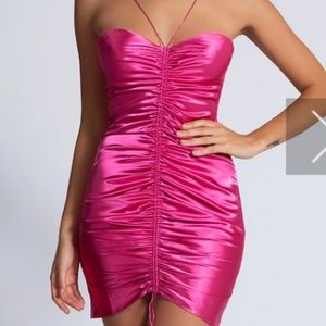 Never worn Meshki HARLEY RUCHED FRONT DRESS